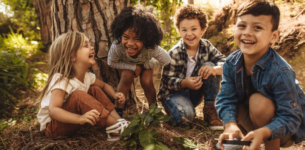 kids in the forest
